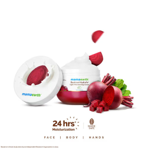 Mamaearth Beetroot Hydraful Light Moisturizing Cream with Beetroot & Hyaluronic Acid for Hydrated Pink Glow - 200 g