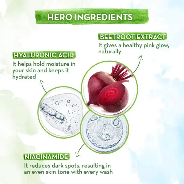 Mamaearth Beetroot Gentle Face Wash & Hyaluronic Acid For Hydrated Pink Glow -100ml - Image 4