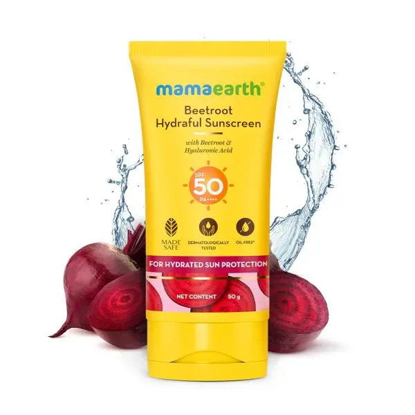 Mamaearth Beetroot Hydraful Sunscreen With Hyaluronic Acid - 50 g |SPF 50 & PA++++ | UVA & B Protection | Hydrates Skin | For Oily, Combination & Dry Skin - Image 2