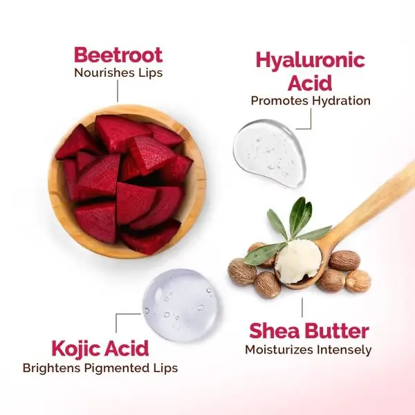 mamaearth Beetroot Moisture Therapy Lip Balm with Beetroot & Hyaluronic Acid for Dry & Chapped Lips- 15 g - Image 3