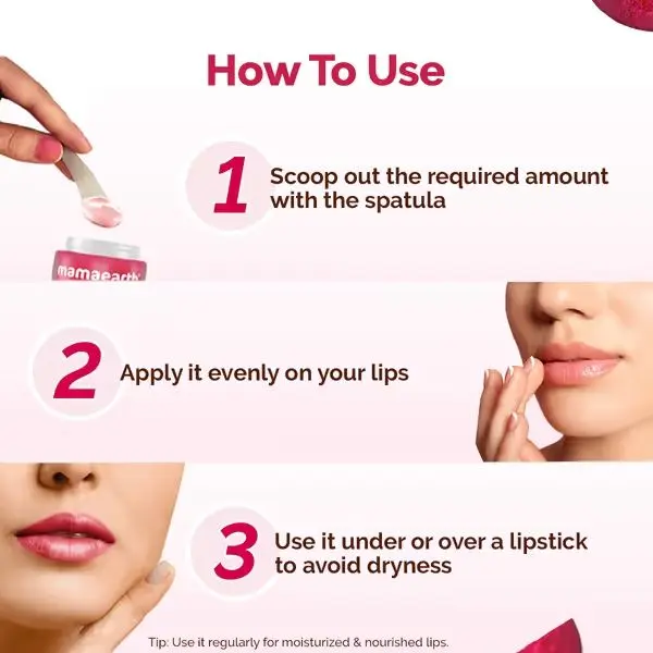 mamaearth Beetroot Moisture Therapy Lip Balm with Beetroot & Hyaluronic Acid for Dry & Chapped Lips- 15 g - Image 4
