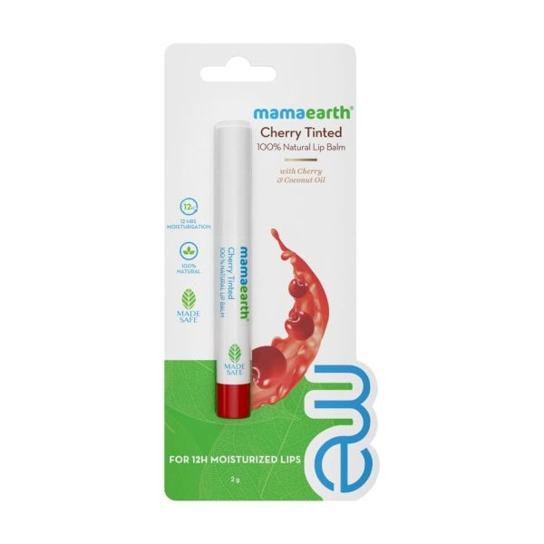 mamaearth Cherry Tinted 100% Natural Lip Balm With Cherry & Coconut Oil - 2 g - Image 2
