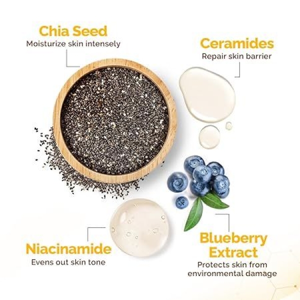 Mamaearth Chia Calming Sunscreen with Chia Seed & Ceramides for Hydrated Glow & Sun Protection - 50 g - Image 5