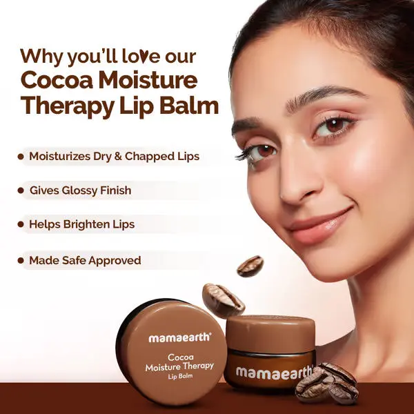 Mamaearth Cocoa Moisture Therapy Lip Balm with Cocoa Butter & Coffee for Dry & Chapped Lips 15 g - Image 2