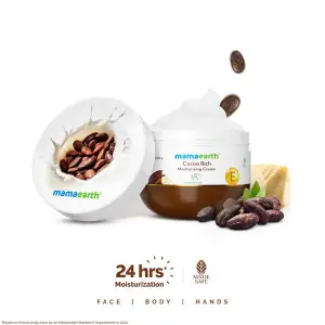 Mamaearth Cocoa Rich Moisturizing Cream with Cocoa Butter & Vitamin E for Deep Nourishment - 200 g