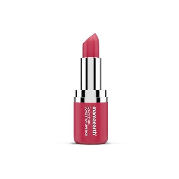 mamaearth Creamy Matte Long Stay Lipstick with Murumuru Butter and Vitamin E for 8 Hour Long Stay 4.2g Rosewod Pink - Image 2