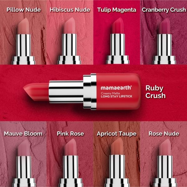 mamaearth Creamy Matte Long Stay Lipstick with Murumuru Butter and Vitamin E for 8 Hour Long Stay 4.2g Rosewod Pink - Image 4