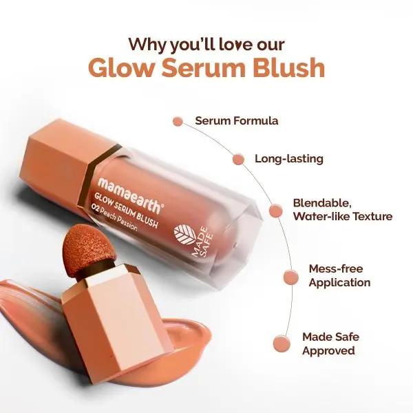 mamaearth Glow Serum Blush with Vitamin C & Peach Extract - 5 ml - Peach Passion - Image 3