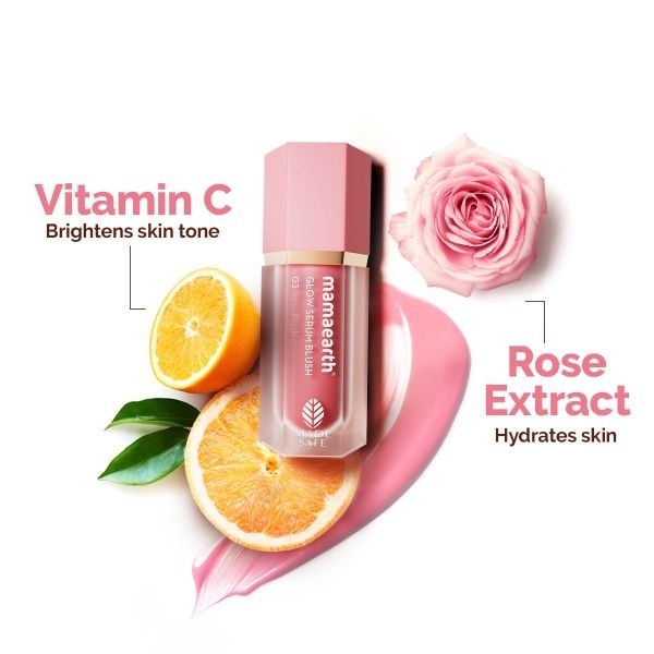 mamaearth Glow Serum Blush with Vitamin C & Rose Extract - 5 ml - Rosy Flush - Image 4