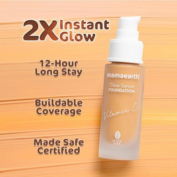 mamaearth Glow Serum Foundation with Vitamin C & Turmeric for 12-Hour Long Stay- 03 Nude Glow - 30 ml - Image 4