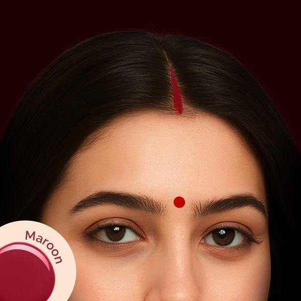 mamaearth Liquid Matte Sindoor with Almond Extract & Vitamin E - 2.8 ml | 02 - Maroon - Image 2