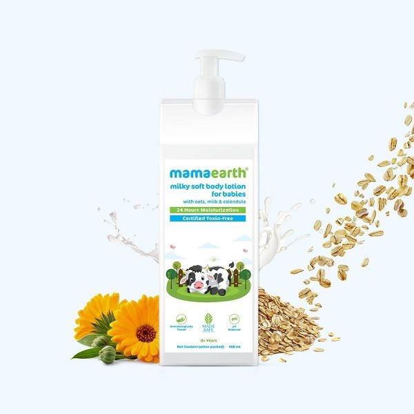 mamaearth Milky Soft Body Lotion with Oats, Milk & Calendula - 400 ml - Image 2