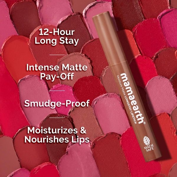 mamaearth Moisture Matte Long Stay Lipstick | Cinnamon Nude- 2g - Image 3