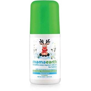 Mamaearth Natural Breathe Easy Vapour Roll-on for Cold & Nasal Congestion, with Wintergreen & Eucalyptus Oil, 40 ML