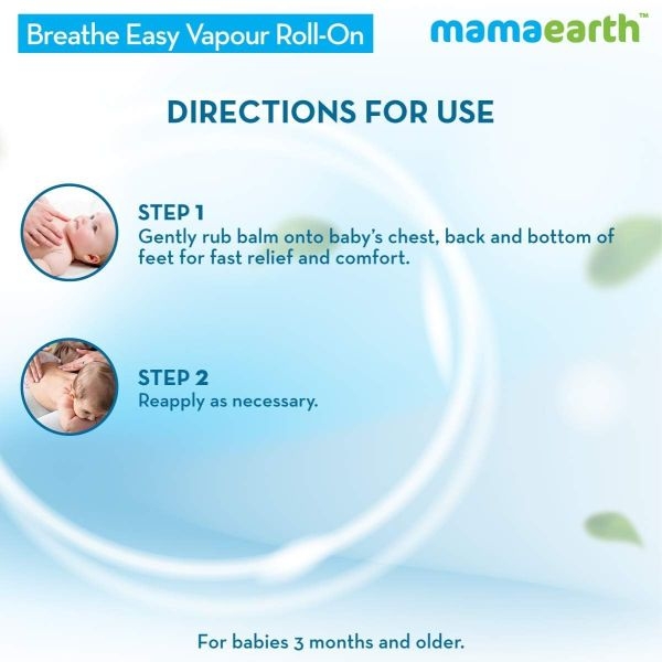 Mamaearth Natural Breathe Easy Vapour Roll-on for Cold & Nasal Congestion, with Wintergreen & Eucalyptus Oil, 40 ML - Image 5