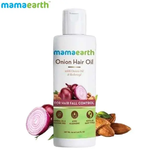 Mamaearth Onion Hair Oil For Hair Fall Control With Redensyl, 150Ml