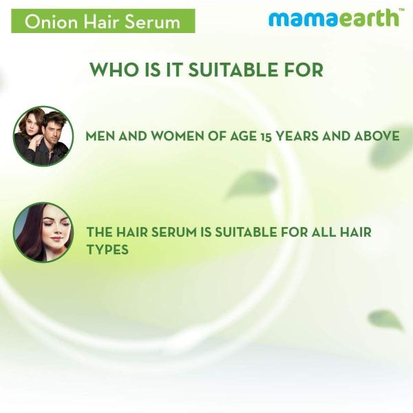 mamaearth Onion Hair Serum For Silky & Smooth Hair, Tames Frizzy Hair, with Onion & Biotin for Strong, Tangle Free & Frizz-Free Hair - 100 ml - Image 4