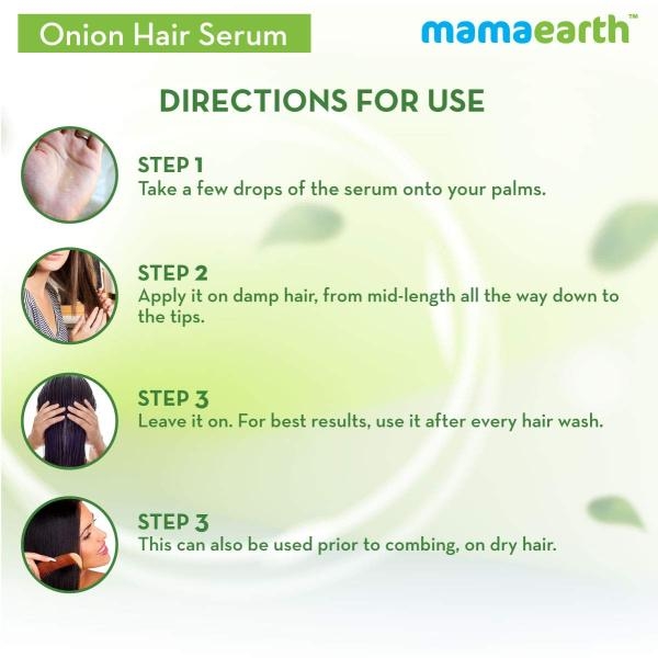 mamaearth Onion Hair Serum For Silky & Smooth Hair, Tames Frizzy Hair, with Onion & Biotin for Strong, Tangle Free & Frizz-Free Hair - 100 ml - Image 5