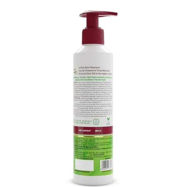 Mamaearth Onion Shampoo for Hair Growth & Hair Fall Control, with Onion Oil & Plant Keratin 250ml - Image 2