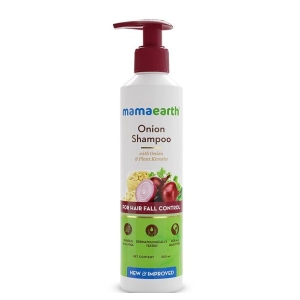 Mamaearth Onion Shampoo for Hair Growth & Hair Fall Control, with Onion Oil & Plant Keratin 250ml