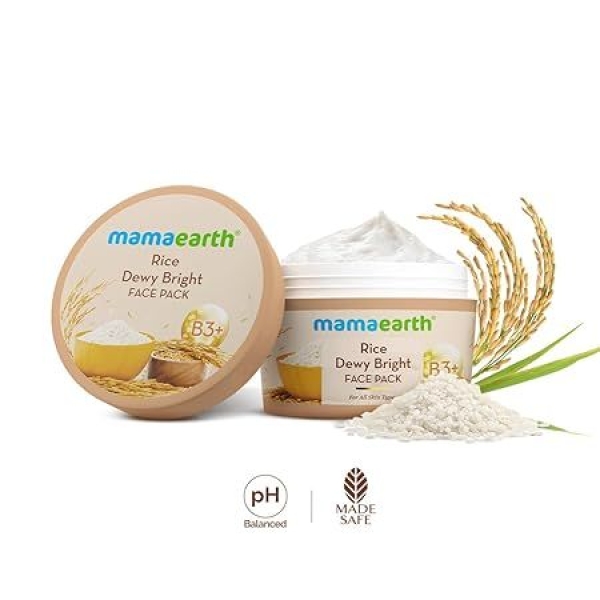 Mamaearth Rice Dewy Bright Face Pack with Rice Water & Niacinamide For Glass Skin 200g - Image 2
