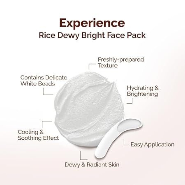 Mamaearth Rice Dewy Bright Face Pack with Rice Water & Niacinamide For Glass Skin 200g - Image 5