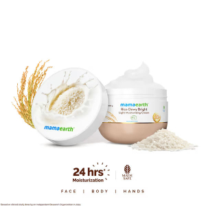 Mamaearth Rice Dewy Bright Light Moisturizing Cream with Rice Water & Niacinamide for Glass-Skin - 200 g