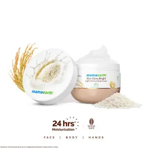 Mamaearth Rice Dewy Bright Light Moisturizing Cream with Rice Water & Niacinamide for Glass-Skin - 200 g