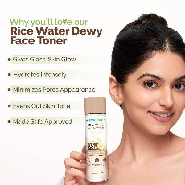 Mamaearth Rice Water Dewy Face Toner with Rice Water & 4% Niacinamide for Glass Skin 150ml - Image 2