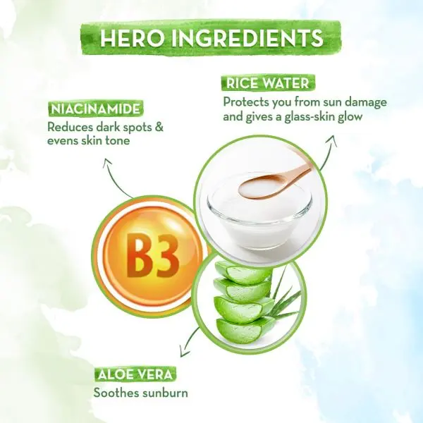 mamaearth Rice Water Dewy Sunscreen with Rice Water & Niacinamide 50 g - Image 4