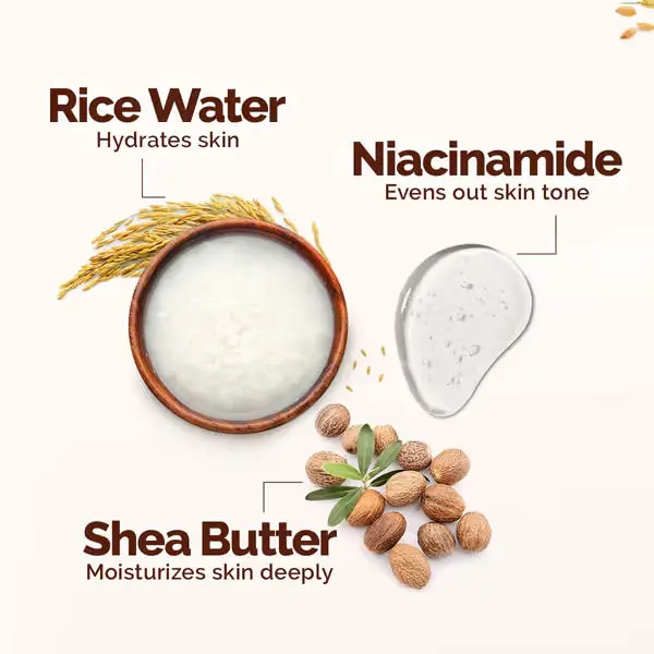 mamaearth Rice Water Hydrating Body Lotion with Rice Water & Niacinamide for Dewy Glass Skin - 400 ml - Image 5