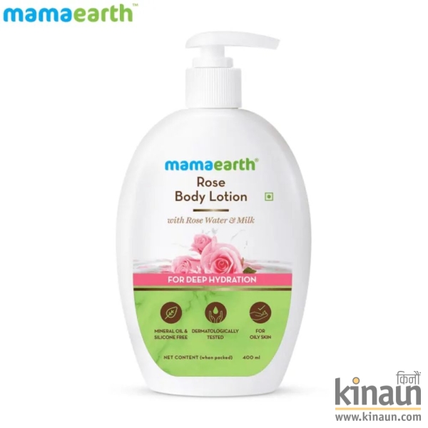 MAMAEARTH Rose Body Lotion With Rose Water And Milk For Deep Hydration (400ml)