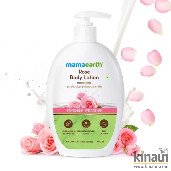 MAMAEARTH Rose Body Lotion With Rose Water And Milk For Deep Hydration (400ml) - Image 2