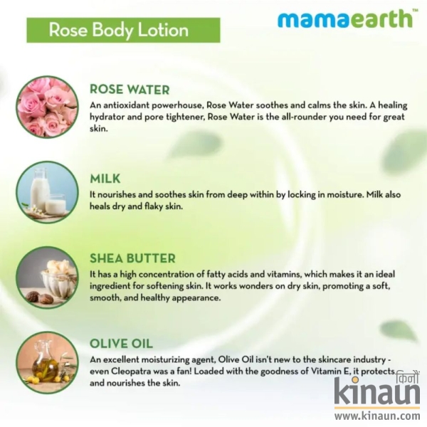 MAMAEARTH Rose Body Lotion With Rose Water And Milk For Deep Hydration (400ml) - Image 3