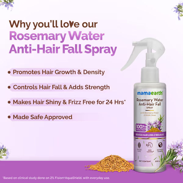 Mamaearth Rosemary Water Anti-Hair Fall Spray with 100% Pure Steam Distilled Rosemary Water & Methi Dana for Hair - 200 ml - Image 3