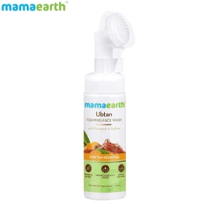 mamaearth Ubtan Foaming Face Wash With Turmeric & Saffron for Tan Removal 150 ml