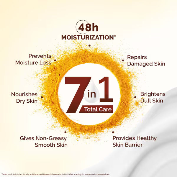 mamaearth Ubtan Moisturizing Body Lotion with Turmeric & Saffron for Glowing Skin - 400 ml - Image 4