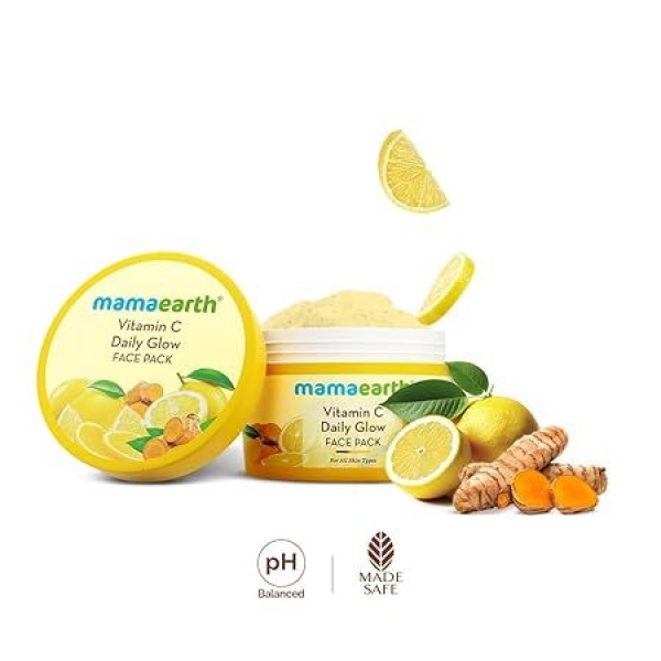 mamaearth Vitamin C Daily Glow Face Pack with Vitamin C & Turmeric 200g - Image 2
