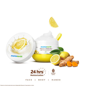mamaearth Vitamin C Daily Glow Light Moisturizing Cream with Turmeric & Vitamin C for Skin Brightening - 200 g