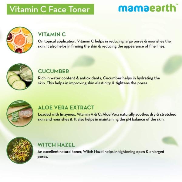 mamaearth Vitamin C Face Toner With Vitamin C & Cucumber for Pore Tightening, 200 ml - Image 4