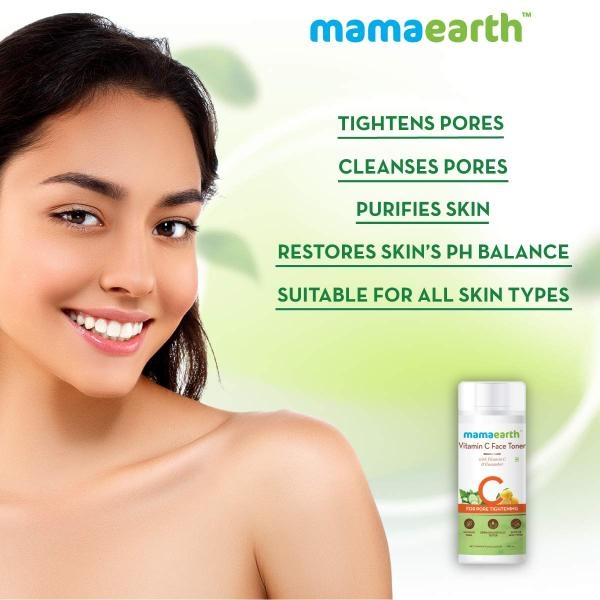 mamaearth Vitamin C Face Toner With Vitamin C & Cucumber for Pore Tightening, 200 ml - Image 3