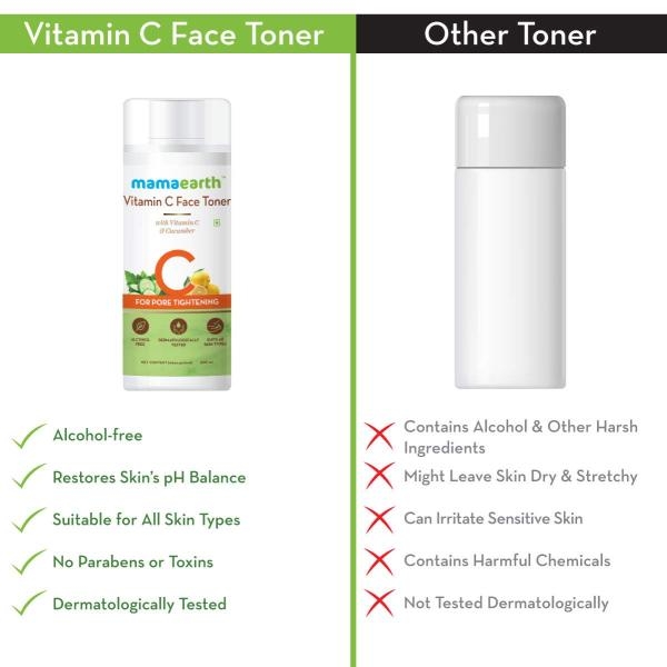 mamaearth Vitamin C Face Toner With Vitamin C & Cucumber for Pore Tightening, 200 ml - Image 5