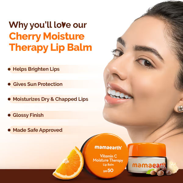 Mamaearth Vitamin C Moisture Therapy Lip Balm SPF 50 with Vitamin C & Honey for Lip Lightening - 15 g - Image 2