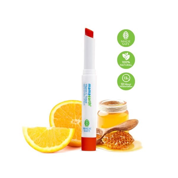 mamaearth Vitamin C Tinted 100% Natural Lip Balm With Vitamin C & Honey - 2 g - Image 2