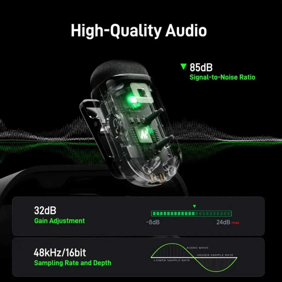 Maono Wave T1 Mini Wireless Microphone Price in Nepal | Dual Mic for iPhone & Android - Image 3