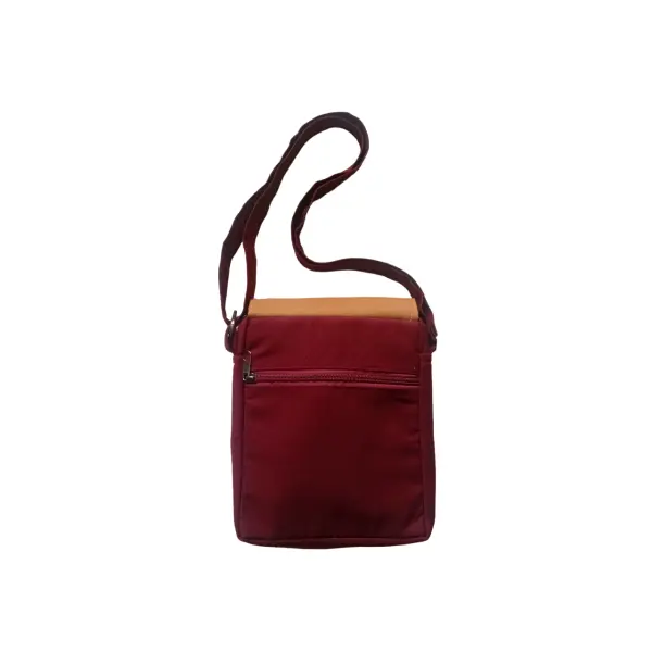 Maroon & Gold Color Shoulder Bag-Side Bag-Handmade In Nepal - Image 3