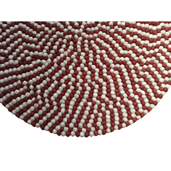Maroon Round Felt Ball Carpet – 100 cm x 100 cm, Perfect for Home or Office - Image 3