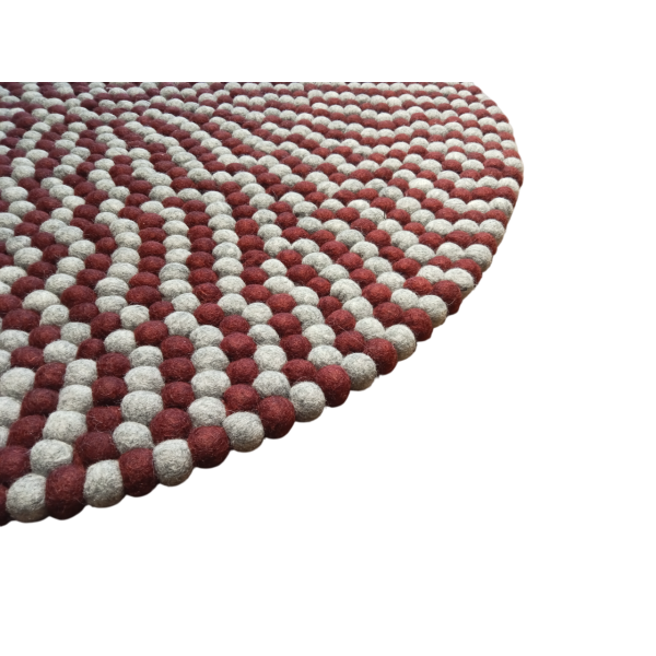 Maroon Round Felt Ball Carpet – 100 cm x 100 cm, Perfect for Home or Office - Image 5