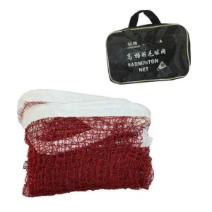 Maroon/White Vixon Nylon Badminton Net With Storing Bag By Mitrata