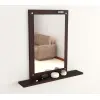 Marriot Dressing Mirror Simple Rectangular Wooden Wall Mirror With Shelves Space-Saving For Bedroom
